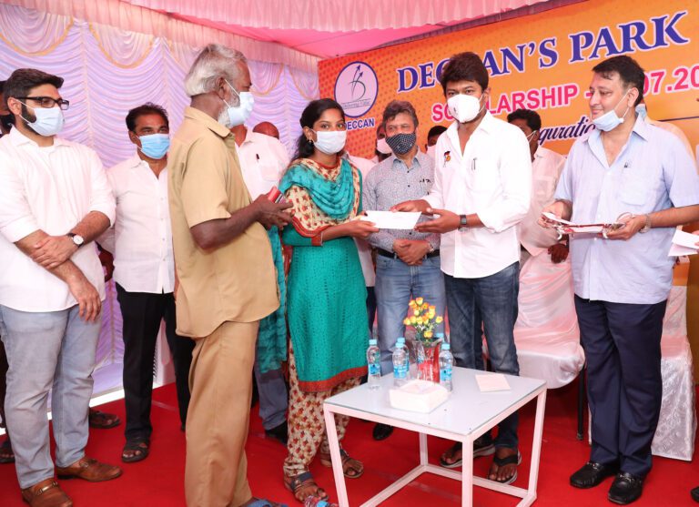 Udhayanidhi Stalin, MLA handed over Deccan’s Park Education Scholarships to More Than 100 School Students