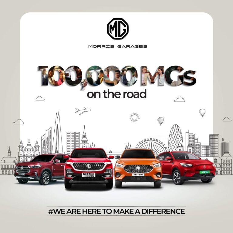 MG Motor India expresses gratitude towards its employees, dealers, suppliers, and customers on reaching the 100,000 milestone 