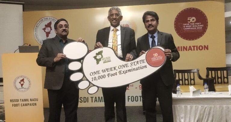 The RSSDI Tamil Nadu chapter aims to screen 10,000 people with Diabetes for foot
