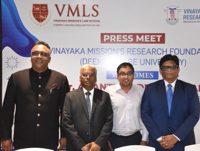 VINAYAKA MISSION’s RESEARCH FOUNDATION(DEEMED TO BE UNIVERSITY)APPOINTS DR. ANANTH PADMANABHAN AS THENEW DEAN OF THE LAW SCHOOL
