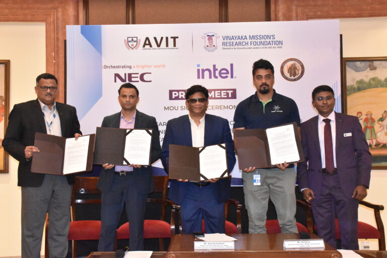 AVIT, VMRF(DU) signs MoU with NEC Corporation India & Intel Technology India Private Limited