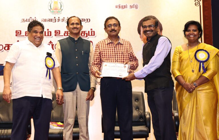 Author Ramkumar Singaram wins the TN Government’s Best Author Award