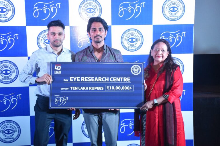 Eye Research Centre to Raise Funds for Surgeries for underprivileged through Actor Siddharth’s ‘Chithha’ Movie Charity premiere