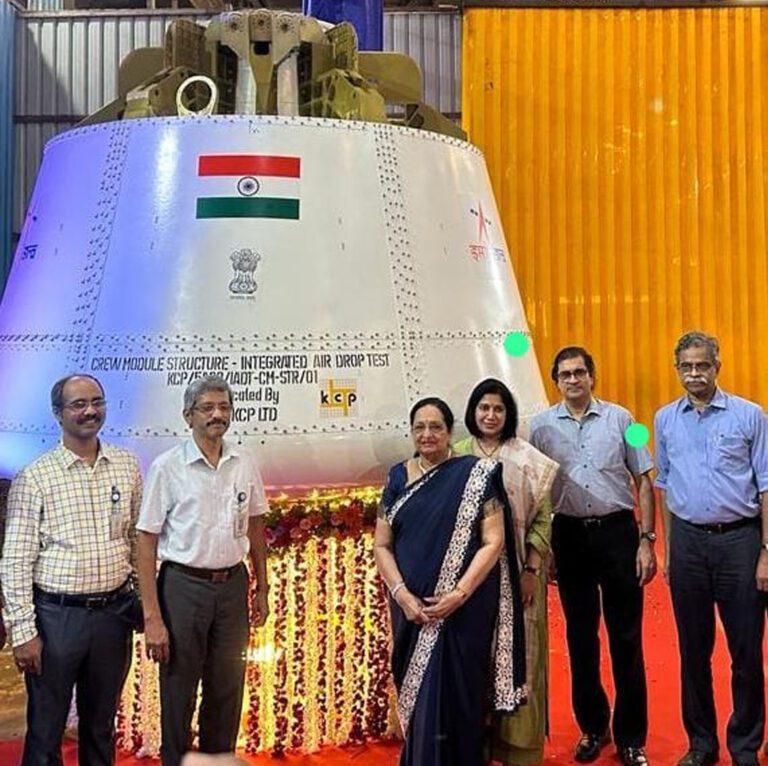 KCP Hands Over Integrated Air Drop Test – Crew Module Structure to ISRO, Meant for Gaganyaan Mission 