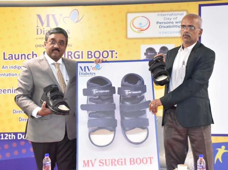 M.V. Diabetes and Prof. M Viswanathan Diabetes Research Centre Unveil “MV SURGI BOOT”