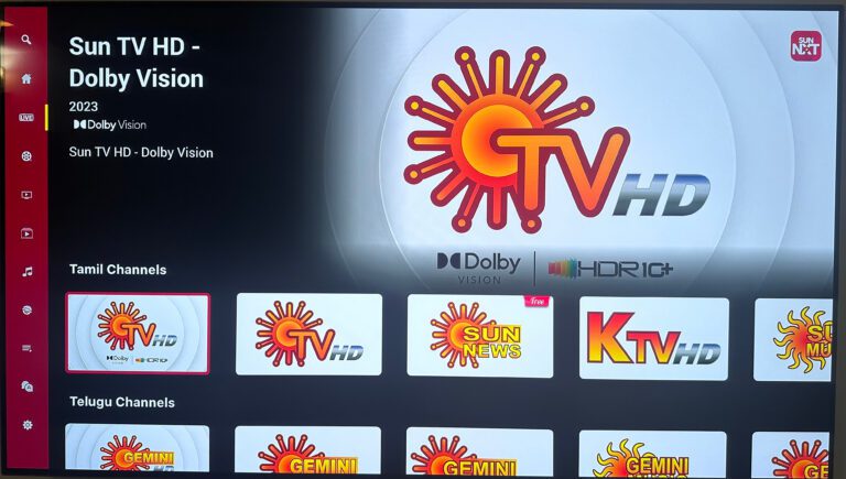 Sun Group first in India to stream Live TV Channels will now stream in Dolby Vision to elevate viewing experience to the next level.