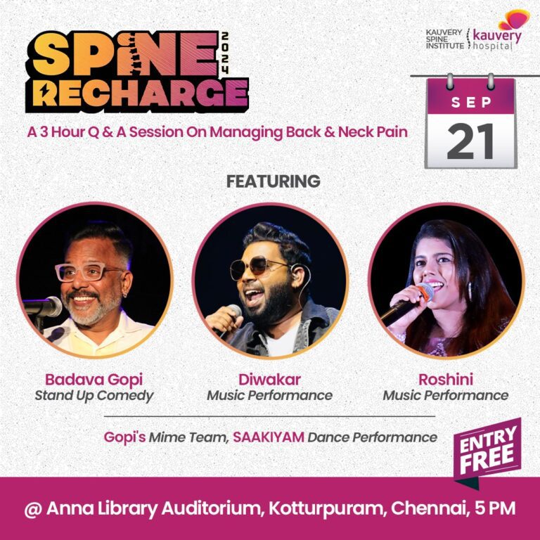 Spine Recharge: Kauvery Hospital Alwarpet Presents aSpine wellness program