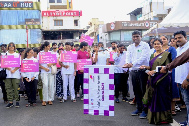 MSSW and Kauvery Hospital Organize Rally on World Mental Health Day Emphasizing Mental Health at the Workplace