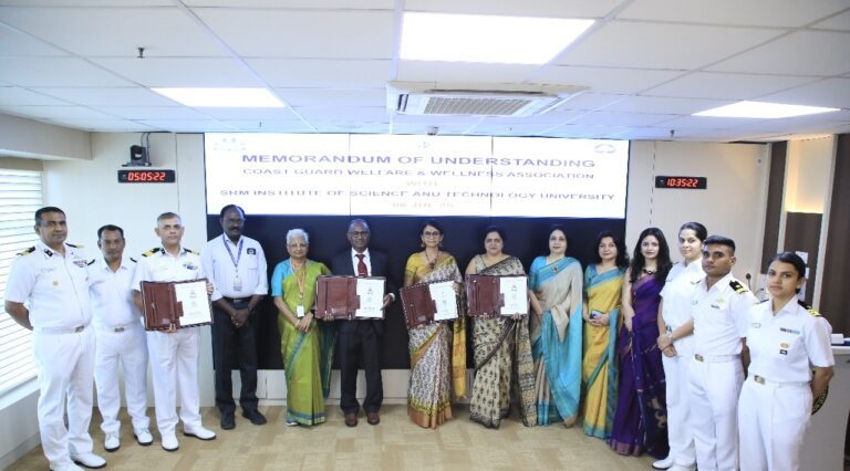 SRMIST Signs MoU with Indian Coast Guard and CGWWA to Support Educational Welfare of Coast Guard Families