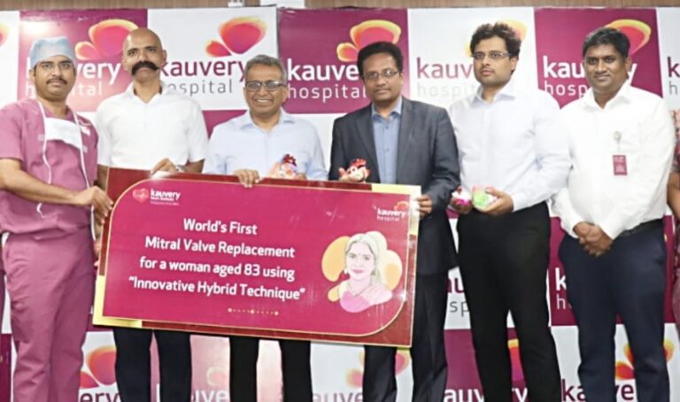 Kauvery Hospital Performs World’s First Breakthrough Transcatheter Mitral Valve Replacement on a High-Risk Elderly woman aged 83