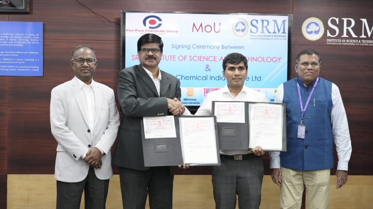SRMIST signs MOU with Pon Pure Chemicals to establish Joint Oil-Field Chemicals Research Lab