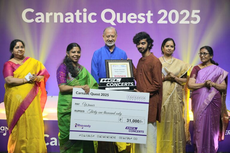 HCL Concerts announce winners for the 5th edition of Carnatic Quest, powered by Rhapsody Music Foundation