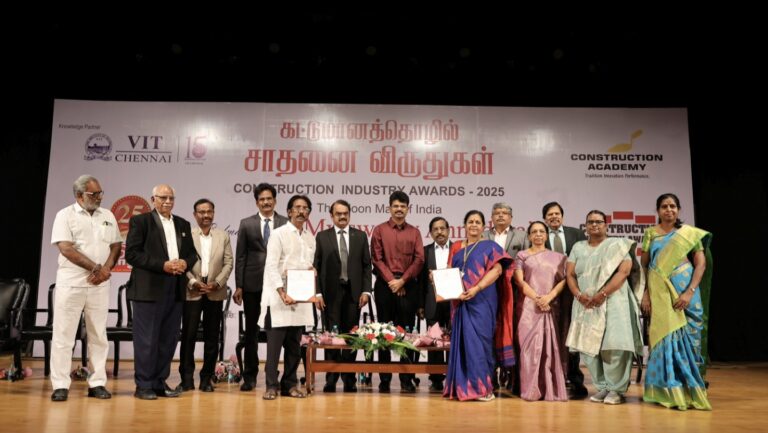 ‘கட்டுமானத் தொழில்’ மாத இதழ் மற்றும் ‘கன்ஸ்ட்ரக் ஷன்ஸ் அகாடமி’ சார்பில், கட்டுமானத் தொழில் சாதனை விருதுகள்